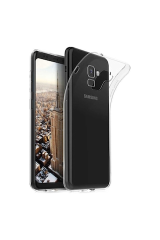 Samsung Uyumlu Galaxy A8 2018 Kılıf Şeffaf Silikon Hibrit Case Renksiz