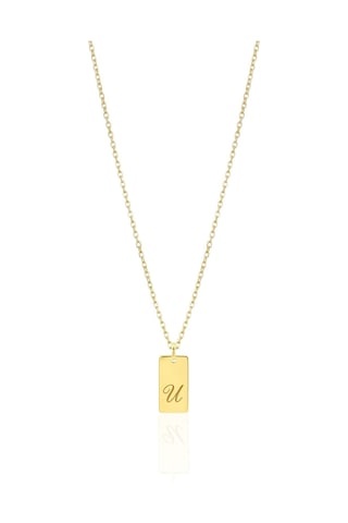Oya Silver 24k Altın Kaplama Harf Gümüş Madalyon Kolye Oyot369