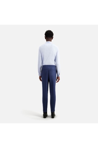 The Kooples Erkek Baskılı Mavi Yün Karışımlı Pantolon