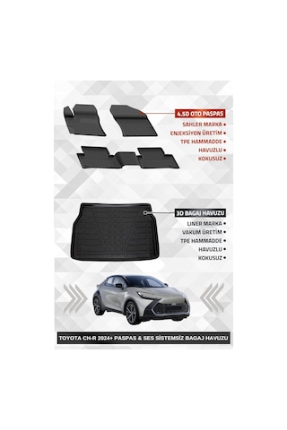 Sahler Toyota C-hr 2 2023+ Uyumlu 4.5d Premium Havuzlu Oto Paspas Ve Liner Marka 3d Ses Sistemsiz Bagaj Havuzu Sahler Toyota C-hr 2 2023+ Uyumlu 4.5d Premium Havuzlu Oto Paspas Ve Liner Marka 3d Ses Sistemsiz Bagaj Havuzu