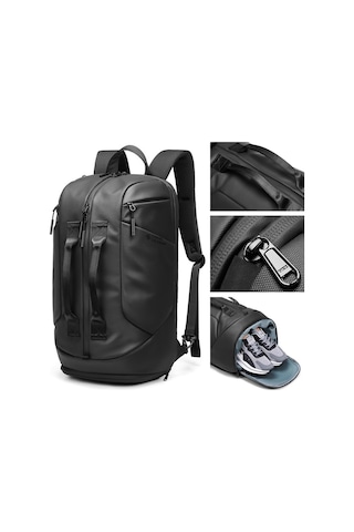 Rztx-8295 Suya Dayanıklı Spor Outdoor Seyahat Laptop Sırt Çantası Siyah