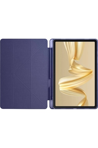Huawei Matepad Pro 12.2" Kılıf Katlanır Kalem Bölmeli Silikon Standlı Uyku Modlu Akıllı Kapak Kapaklı Kılıf