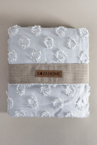 Koza Home Sitra Gri Çift Kişilik Püsküllü Yatak Örtüsü 230x250 2 Yastık 50x Gri