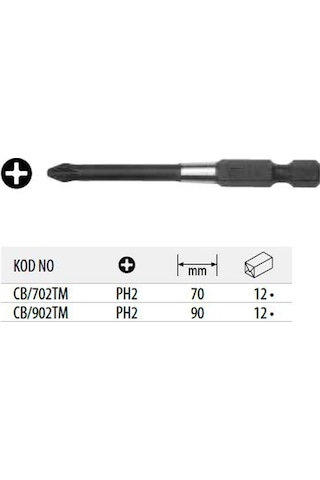 Ceta Form Cb/902tm Yıldız Bits Uç Ph2x90 MM Darbeli Kullanıma Uygu