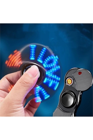 Stres Çarklı Işıklı Usb Şarjlı Tesla Çakmak Füme Metal