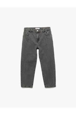 Koton Pamuklu Rahat Kesim Denim Pantolon Gri 6wkb40002td