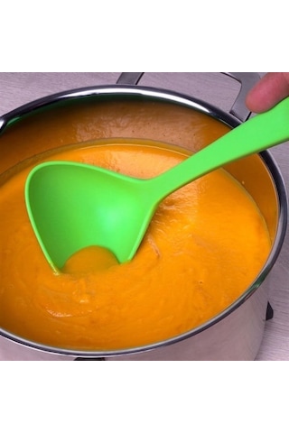 Lurch - Platin Silikon Çorba Kepçesi 28 Cm Yeşil - Yanmaz, Yapışmaz, Bükülmez, Çizmez, Tat Ve Koku Bırakmaz - 240092