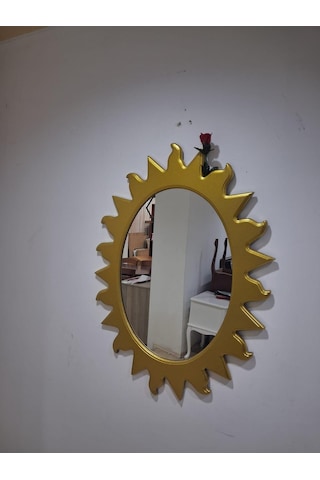 Ayna Güneş 90672 Model Parlak Gold Renk Kayın Torna Kutu Sevk El Yapım
