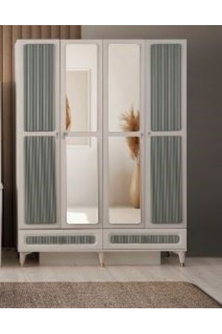 Uras Mdf 4 Kapılı Dolap Antrasit