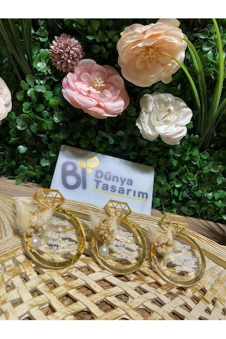 Uv Baskı Pleksi Magnet Söz, Nişan, Nikah, Düğün, Kına 10 Adet Bordo