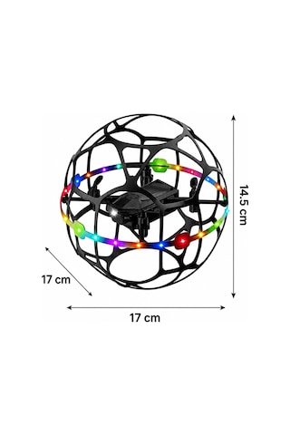 T36 Koruyucu Kafesli Futbol Dronu, 360 Çevirme Hareketleri, İrtifa Sabitleme Led Aydınlatmalı