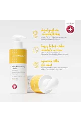 Mamaaura Baby Moisturizing Cream, Yenidoğan Ve Hassas Ciltler İçin Nemlendirici Ve Bariyer Tamamlayıcı Bebek Kremi,