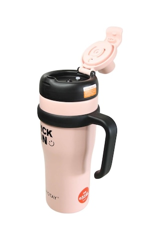 Shotay St-8919 Çift Kullanım Pipetli/rahat İçim Pembe 1000ml Çelik Termos Diğer
