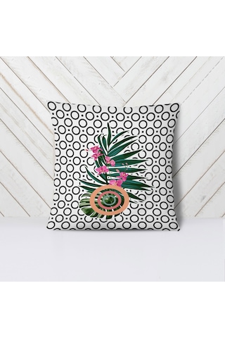 Geometrik Tropik Kadın 05- Kırlent Kılıf Seti 4'lü