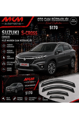 Suzuki S-cross 4'lü Mugen Cam Rüzgarlığı Kromlu