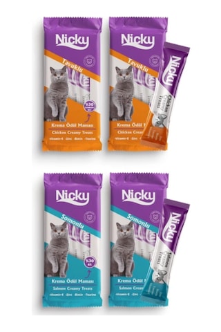 Nicky Somonlu ve Tavuklu Kedi Krema Ödül Maması 4 x 4'lü