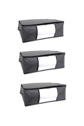 Vedsey 3'lü Set 70x50x25 Cm Antrasit Gri Hurç Pencereli Antrasit