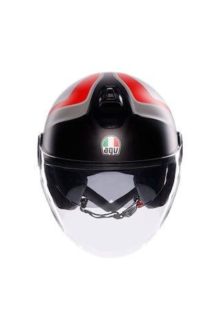 Agv Eteres Scaglıerı Matt Frey Açık Kask Kırmızı Siyah