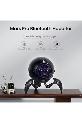 Gravastar Mars Pro 20w Bluetooth Hoparlör, Taşınabilir Stereo Ses Bombası, Rgb Işıklı, 2 Adet, Siyah