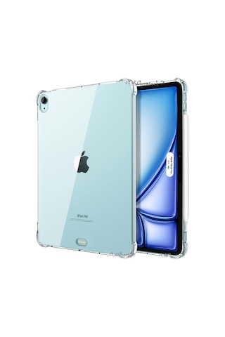 Apple Uyumlu iPad Air 13 İnç 2024 M2 Kılıf Arkası Şeffaf Köşe Korumalı