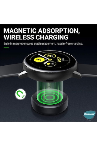 Microsonic Samsung Galaxy Uyumlu Watch 7 44mm Manyetik Usb 2 Amper Şarj Kablosu