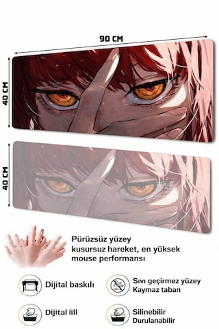 Derdenix Anime Series: Makima Edition 90x40 Mousepad Çok Renkli