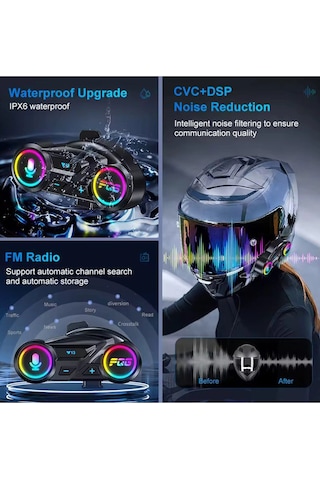 Y13 Motor Kask Kulaklık Rgb Modlu Radyolu Motosiklet Kulaklı Tdrtr