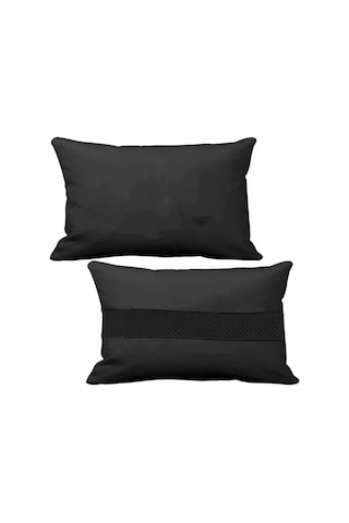 Oto Koltuk Boyun Yastığı 2 Adet Logosuz Siyah Ortopedik Yastık