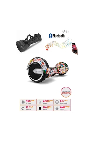 Elektrikli Kaykay Scooter Akıllı Denge Hoverboard + Hoverkart + Çanta Full Ledli Extrem Paket D19
