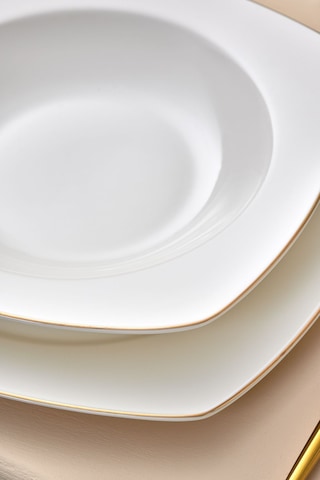 Karaca Square Bone Mane 24 Parça 6 Kişilik Yemek Takımı Gold