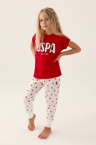 U.s. Polo Assn. 1834 Lisanslı Text Printed Kız Çocuk Pijama Takımı 001