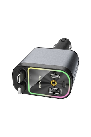 4 Ü 1 Arada Çift Usb Bağlantı Çakmaklık, Type-c Hızlı Şarjlı 66w,geri Çekilebilir Araç Telefon Şarj