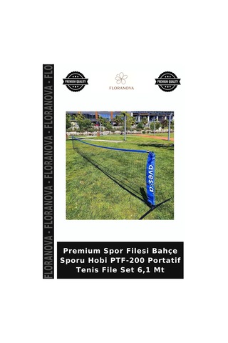 Premium Spor Filesi Bahçe Sporu Hobi Ptf-200 Portatif Tenis File Set 6,1 Mt