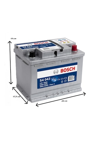 Bosch S4 043 12 V 62 Ah Akü - 60 Ah Ebatında