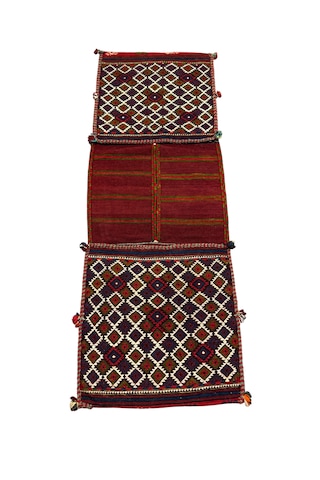 El Dokuma Fethiye Cecim Heybesi 53x146 Kök Boya Renkli %100 Yün Heybe