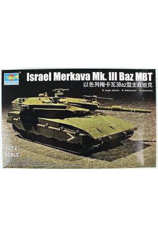 Trumpeter 07104 1/72 Ölçek, Lsrail Merkava Mk. Lll Baz Ana Muharebe Tankı, Plastik Model Kiti-55687