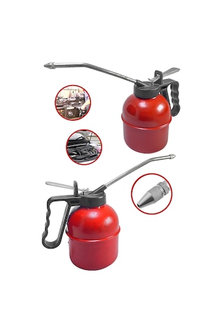 Profesyonel Endüstriyel Kırmızı Metal Yağdanlık 500Cc