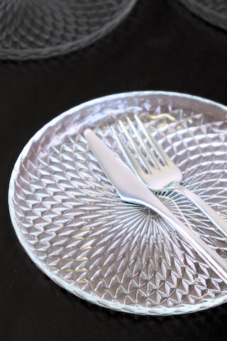 Tabak Evi Aden Sensu Cam Pasta Tabağı 16cm Sade 6 Lı 2492 Şeffaf