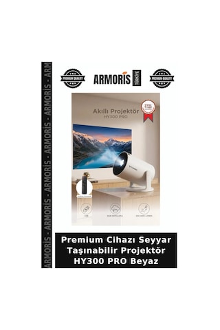 Premium Cihazı Seyyar Taşınabilir Projektör Hy300 Pro Beyaz