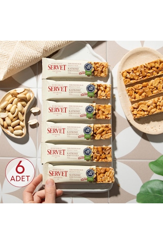 Şekeri Meyveden Yer Fıstığı Krokan Bar 20g 6'lı Paket