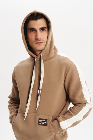 AR-MA Arma Erkek Kapüşonlu Sweatshirt Regular Fit, 3 İplik Şardonlu, Kanguru Cepli, Basic Örme K30254629002 Gri