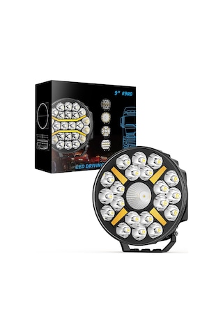 Kamyon Tır 9 İnç Sis Farı Tepe Ve Tampon Lambası 100 W Projektör Lamba Gündüz Led Drl Sarı Ve Beyaz