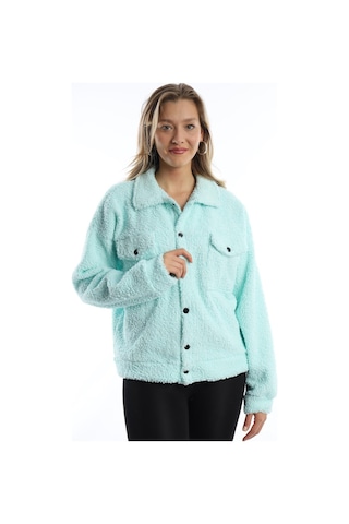Kadın Çıt Çıt Kapamalı Kıvırcık Peluş Ceket Mint Mint Yeşili