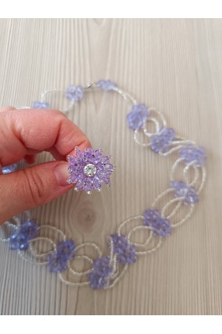 Boncuklu Tasarım Kolye Yüzük