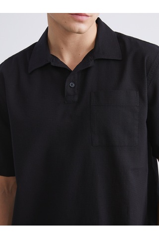 Lcw Vision Siyah Regular Fit Kısa Kollu Oxford Erkek Gömlek