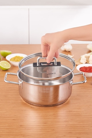 Karaca  Grace İndüksiyon Tabanlı Çelik Tencere 20 Cm