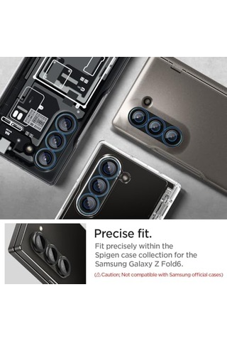 Samsung Galaxy Z Fold 6 İle Uyumlu Kamera Lens Camı Koruyucu Kolay Kurulum Glas.tr Ez Fit Optik Pro 2 Adet Black - Ag