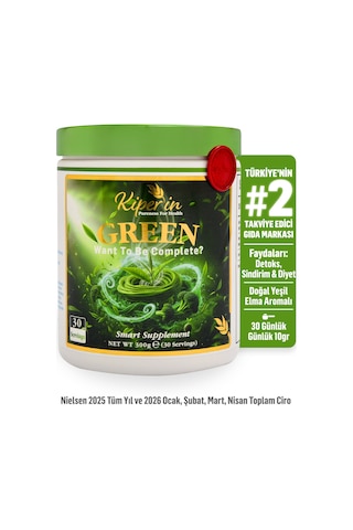 Kiperin Green Spirulina, Yeşil Çay, Brokoli Eki, Prebiyotik İnülin 30 Günlük