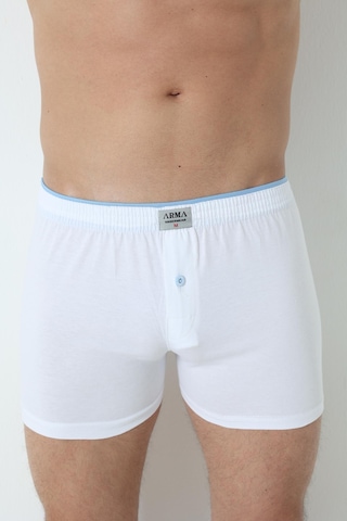 Arma Yıldız Erkek Beyaz Düğmeli Boxer 3'lü Paket %100 Pamuklu Penye-beyaz Beyaz