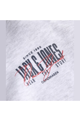 Jack & Jones Erkek Gögüs Baskili Bisiklet Yaka Sweatshirt - Aero - 12298492 Beyaz Melanj